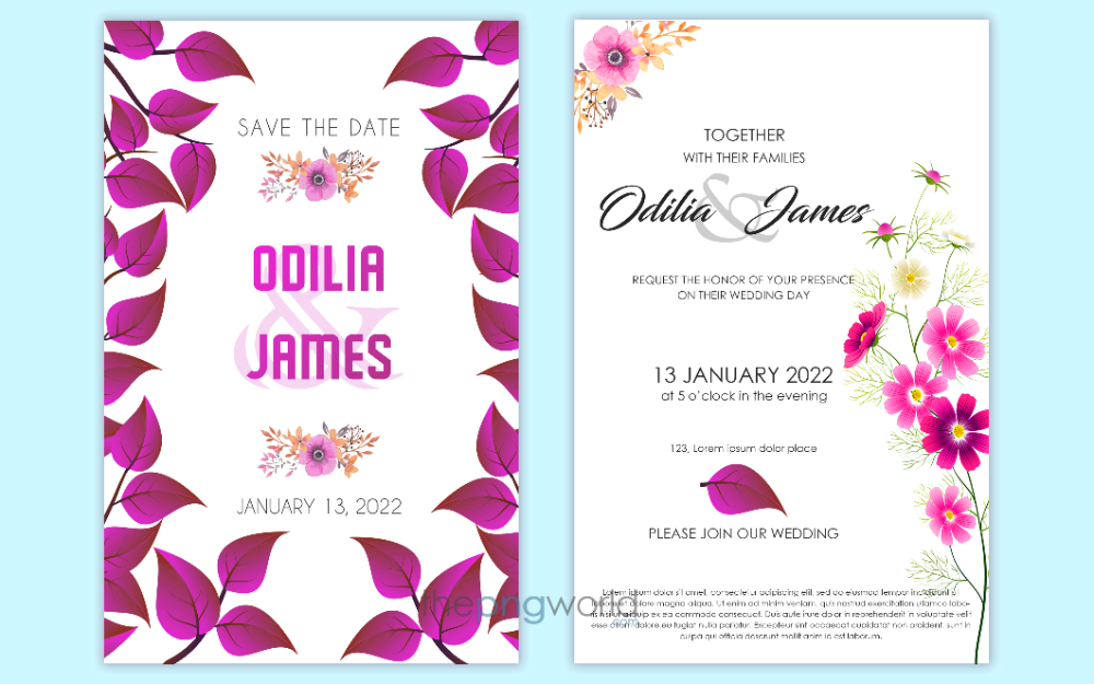 Wedding Invitation with Save the Date wedding,invitation,template,card,floral,leaf,leaves,flower,save the date,come join,invite,marriage,indian wedding,vintage wedding,shaadi,indian shaadi card,wedding shower,wedding invitation wording